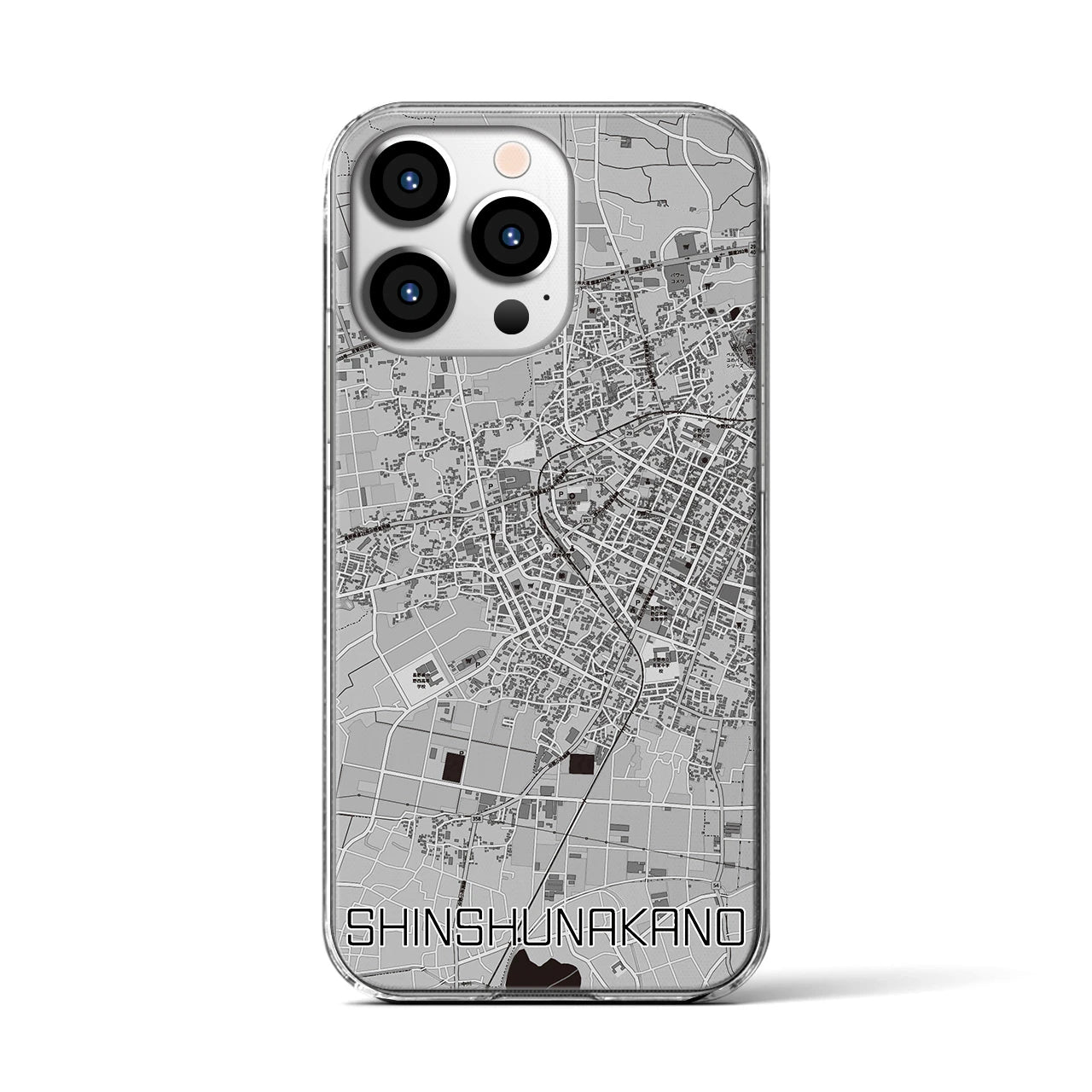 【信州中野(長野県)】地図柄iPhoneケース(クリアタイプ)