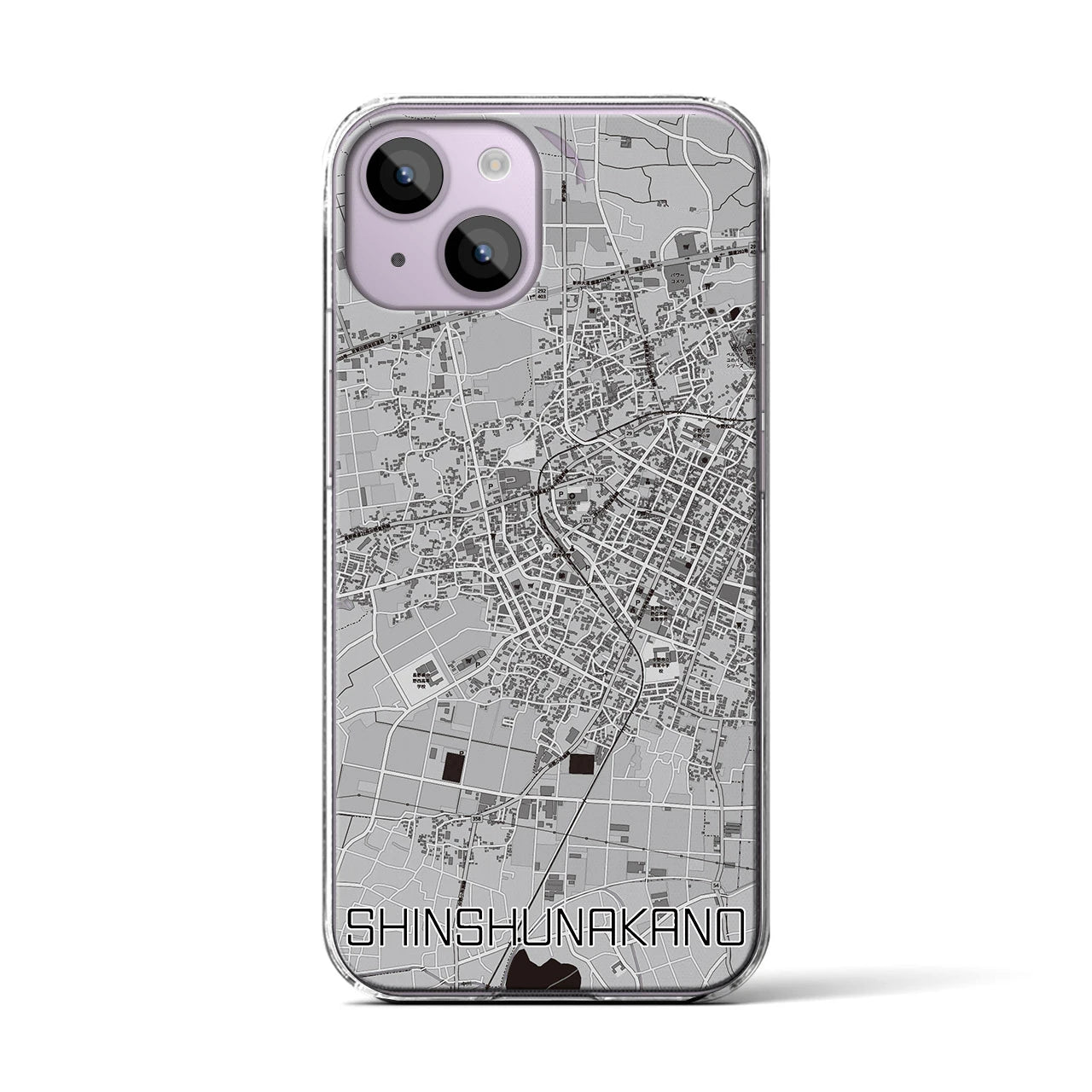 【信州中野(長野県)】地図柄iPhoneケース(クリアタイプ)