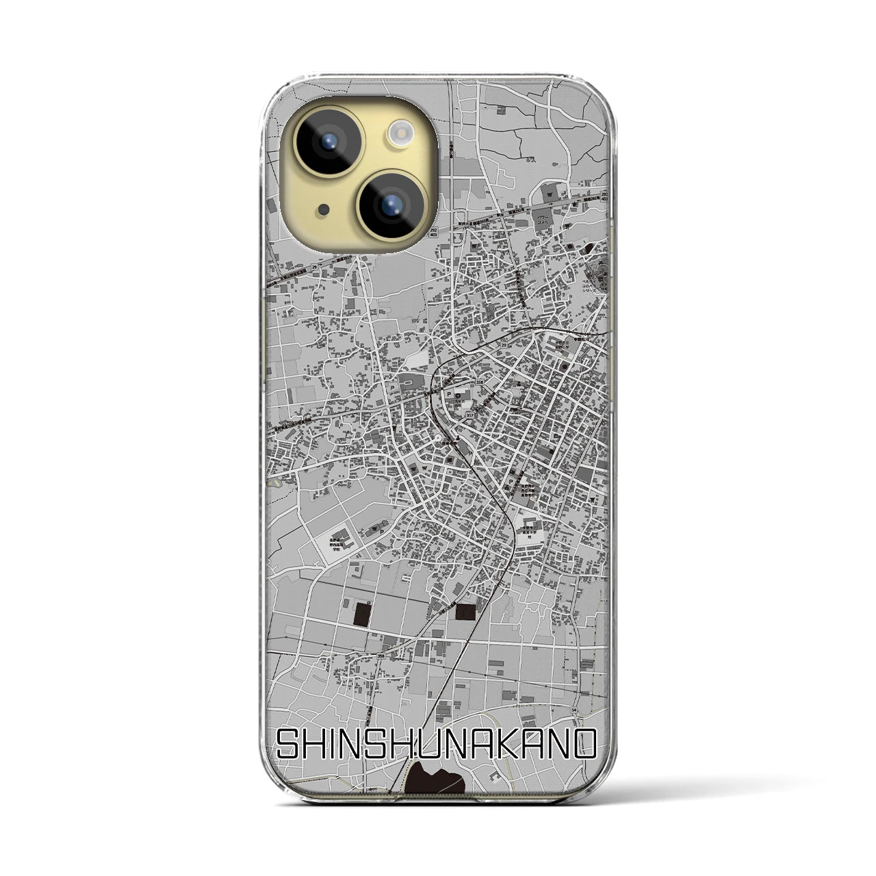【信州中野(長野県)】地図柄iPhoneケース(クリアタイプ)