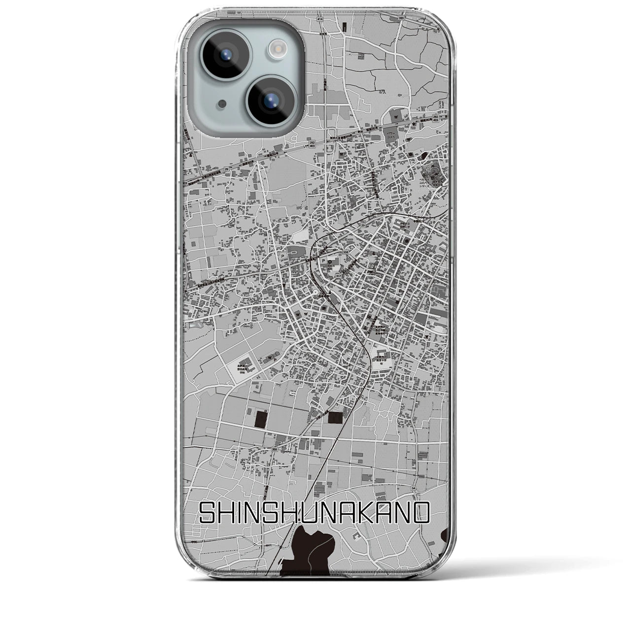 【信州中野(長野県)】地図柄iPhoneケース(クリアタイプ)