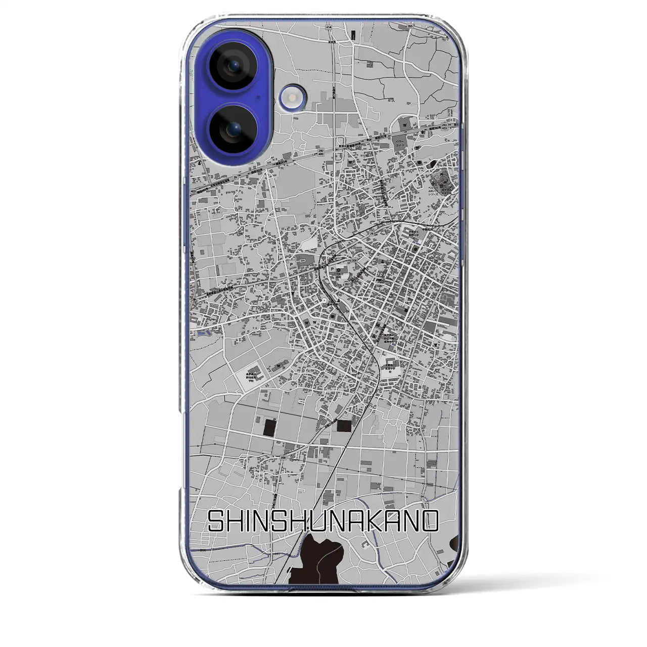 【信州中野(長野県)】地図柄iPhoneケース(クリアタイプ)