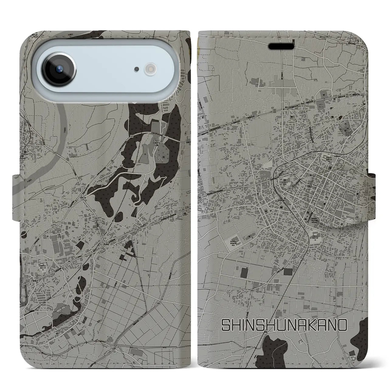 【信州中野(長野県)】地図柄iPhoneケース(手帳タイプ)