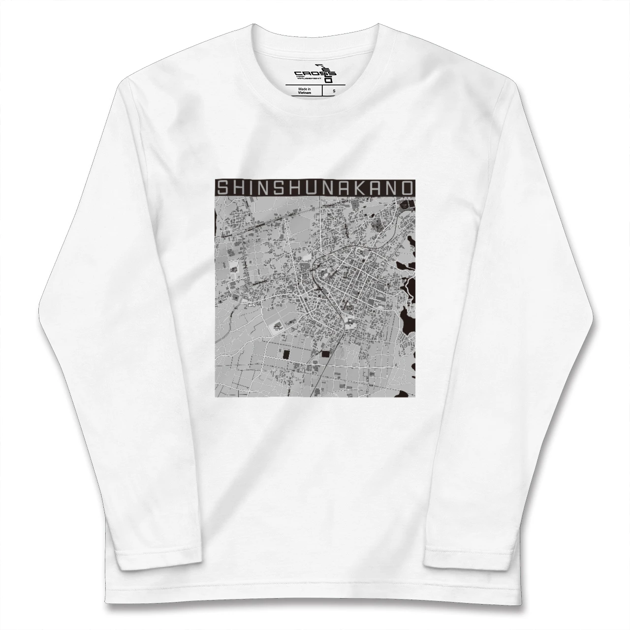【信州中野(長野県)】地図柄ロングスリーブTシャツ