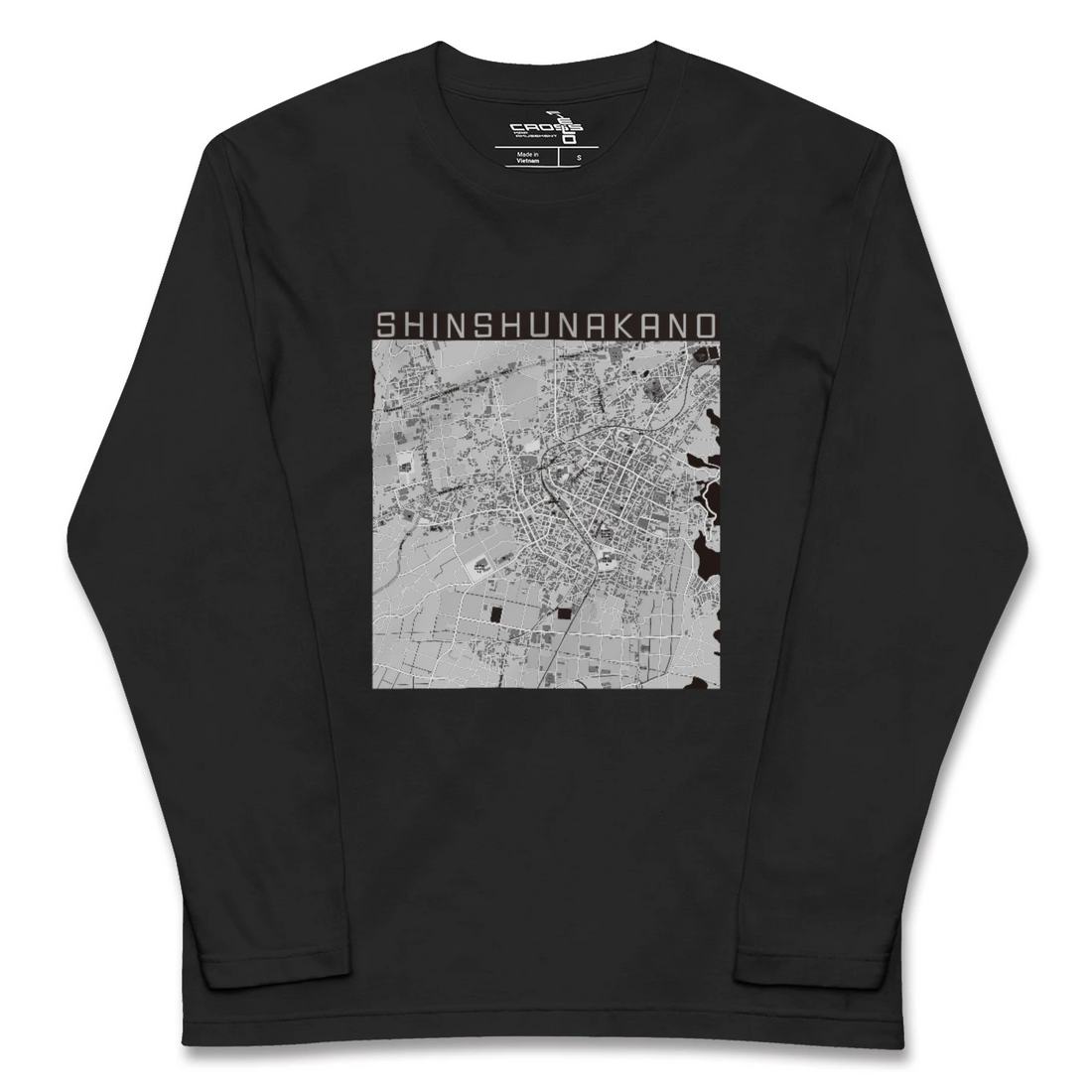 【信州中野(長野県)】地図柄ロングスリーブTシャツ