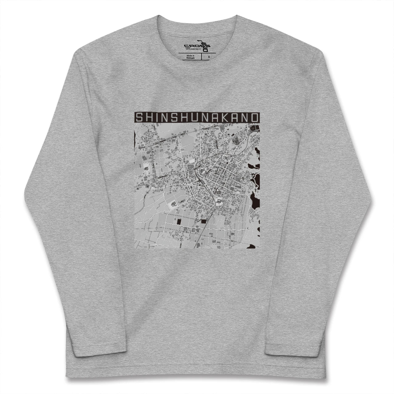 【信州中野(長野県)】地図柄ロングスリーブTシャツ