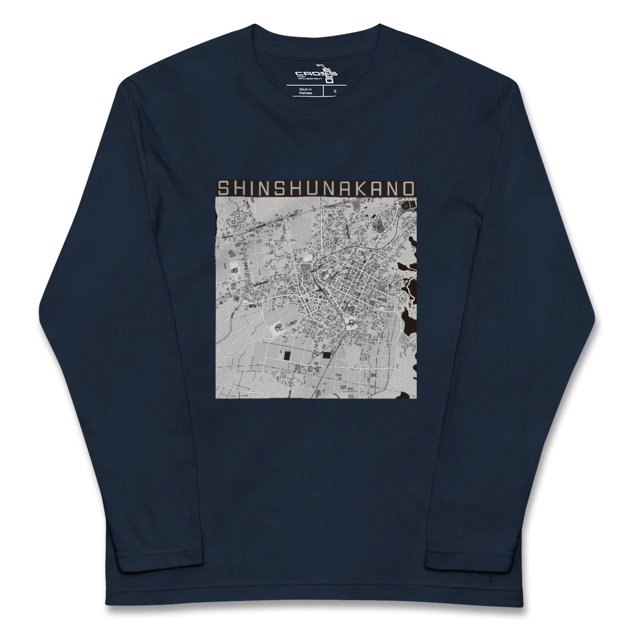 【信州中野(長野県)】地図柄ロングスリーブTシャツ