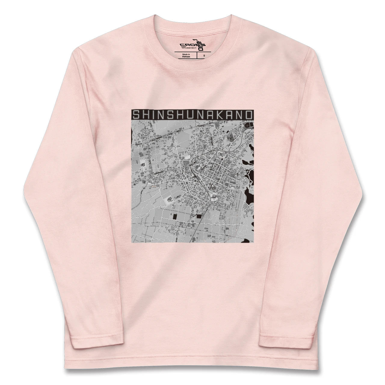【信州中野(長野県)】地図柄ロングスリーブTシャツ