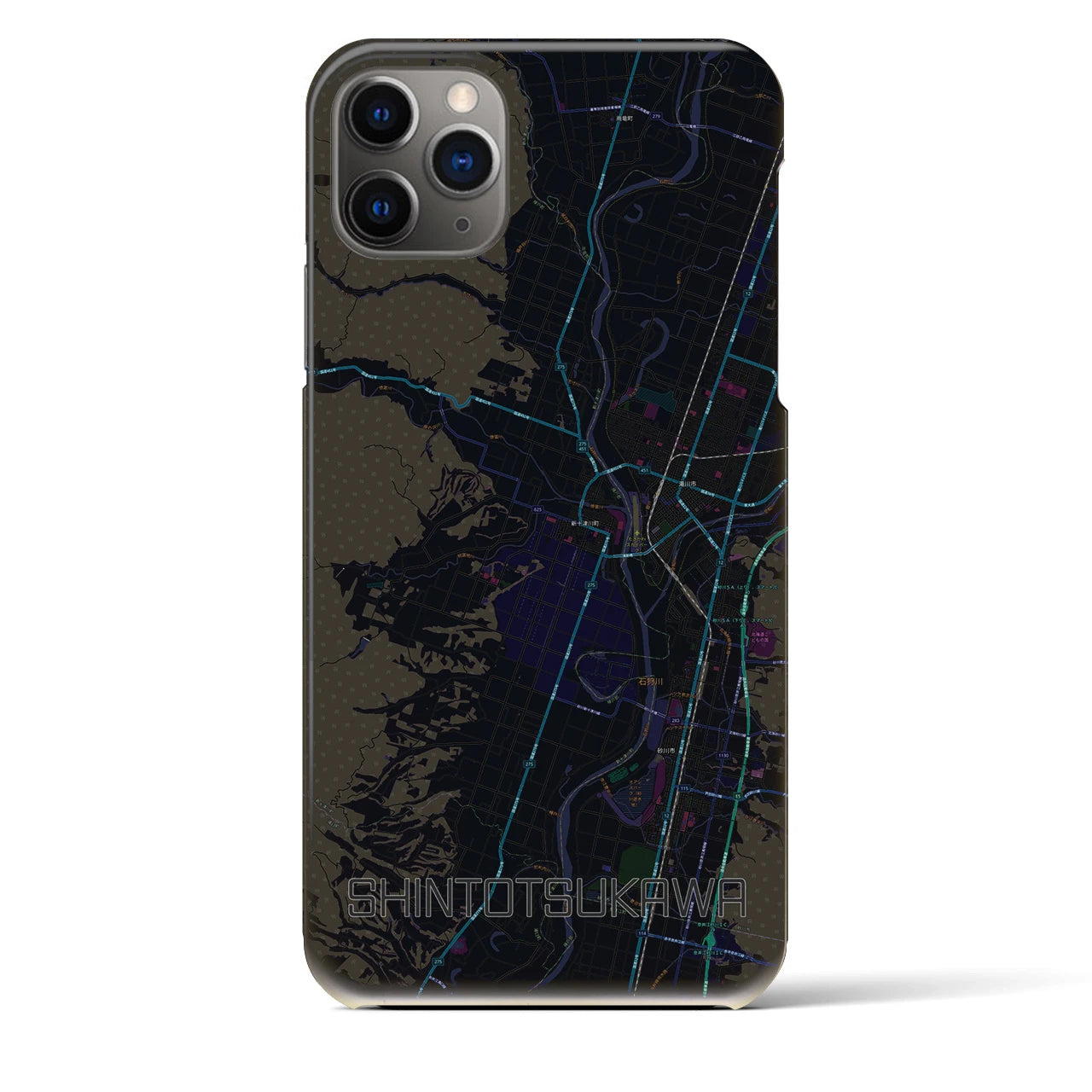 【新十津川(北海道)】地図柄iPhoneケース(バックカバータイプ)
