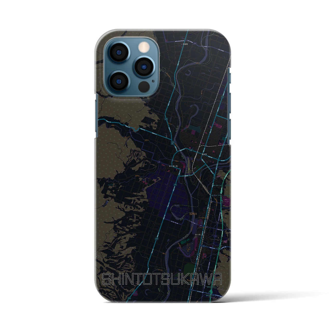 【新十津川(北海道)】地図柄iPhoneケース(バックカバータイプ)