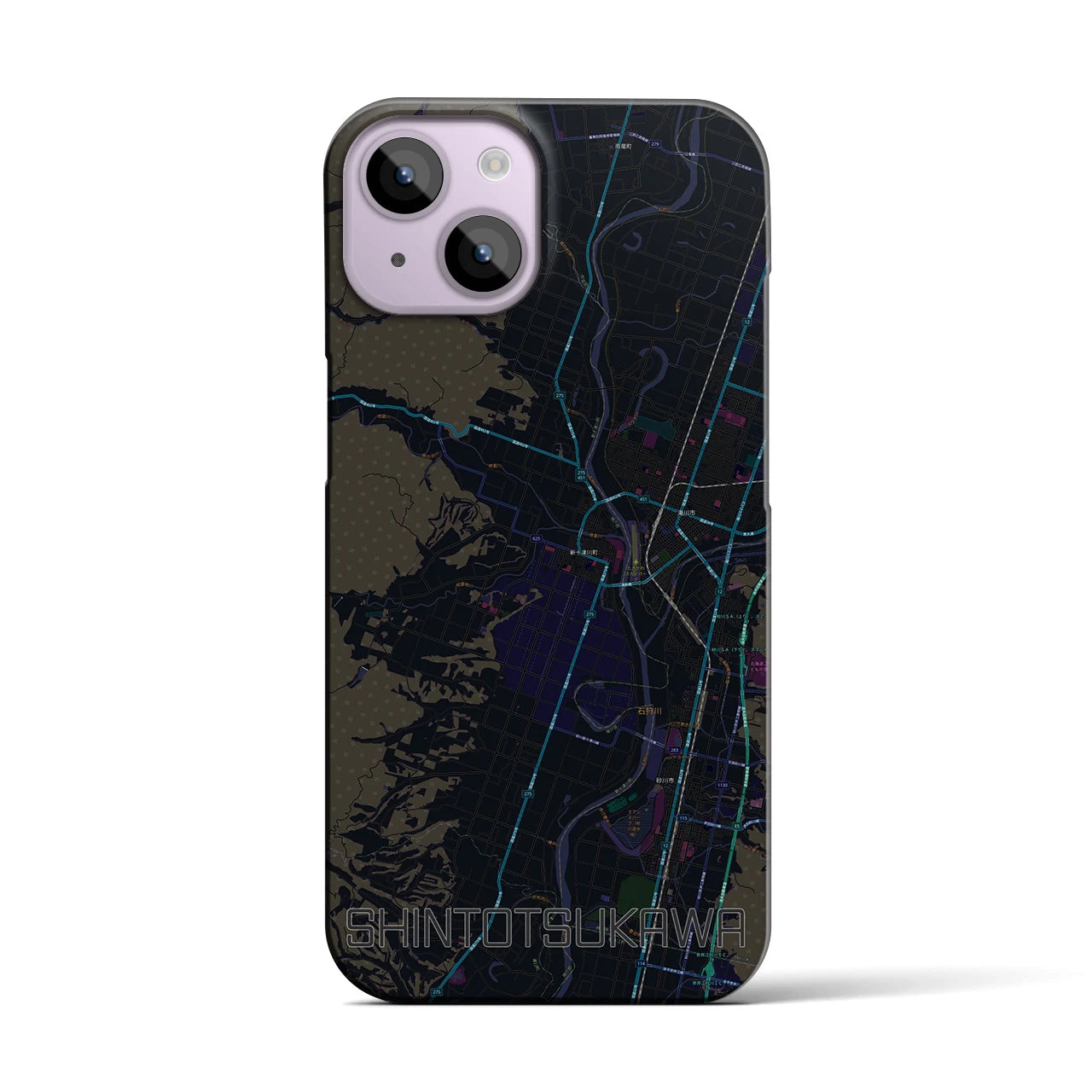 【新十津川(北海道)】地図柄iPhoneケース(バックカバータイプ)