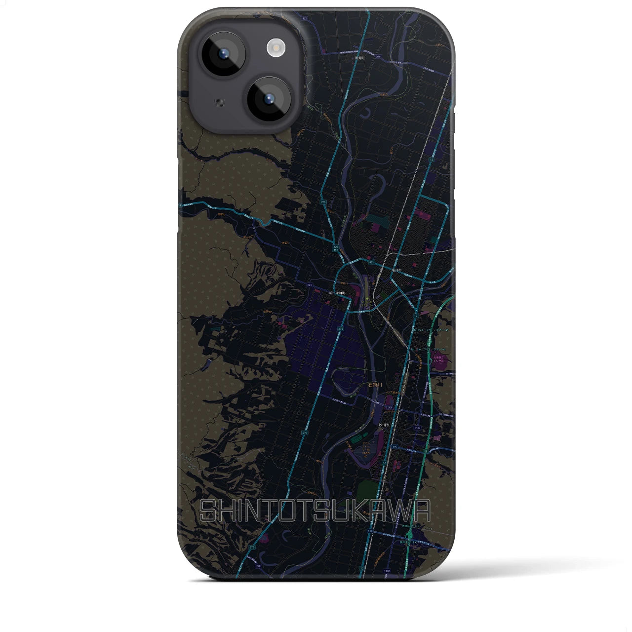 【新十津川(北海道)】地図柄iPhoneケース(バックカバータイプ)