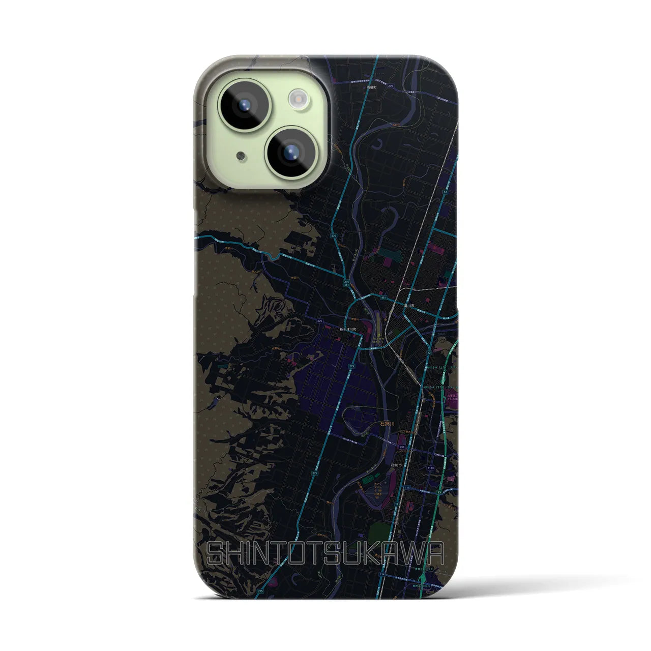 【新十津川(北海道)】地図柄iPhoneケース(バックカバータイプ)