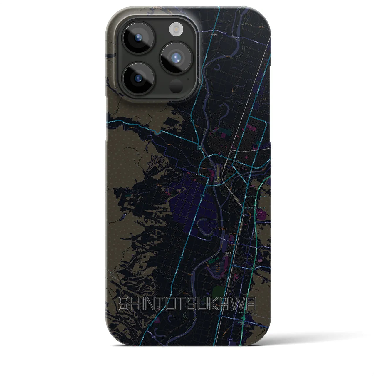 【新十津川(北海道)】地図柄iPhoneケース(バックカバータイプ)