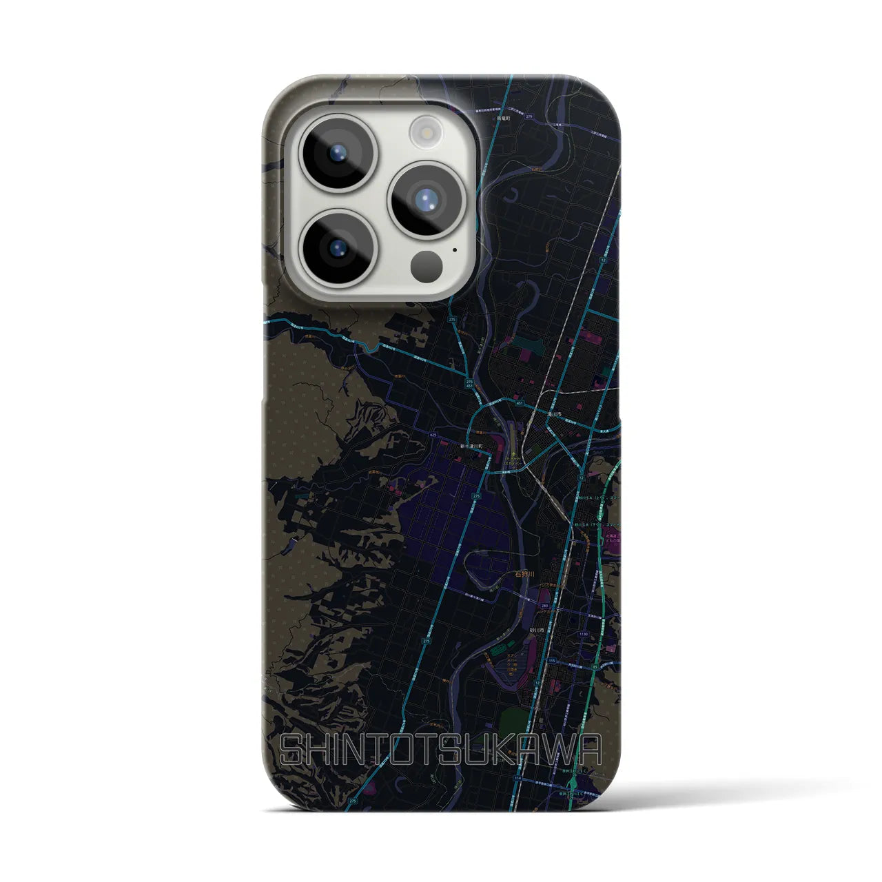 【新十津川(北海道)】地図柄iPhoneケース(バックカバータイプ)