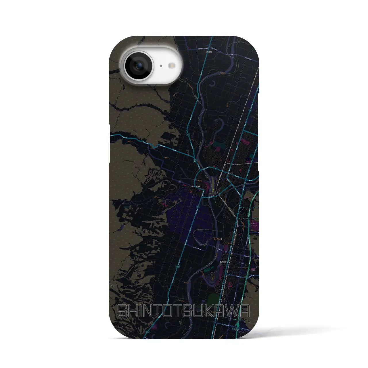【新十津川(北海道)】地図柄iPhoneケース(バックカバータイプ)