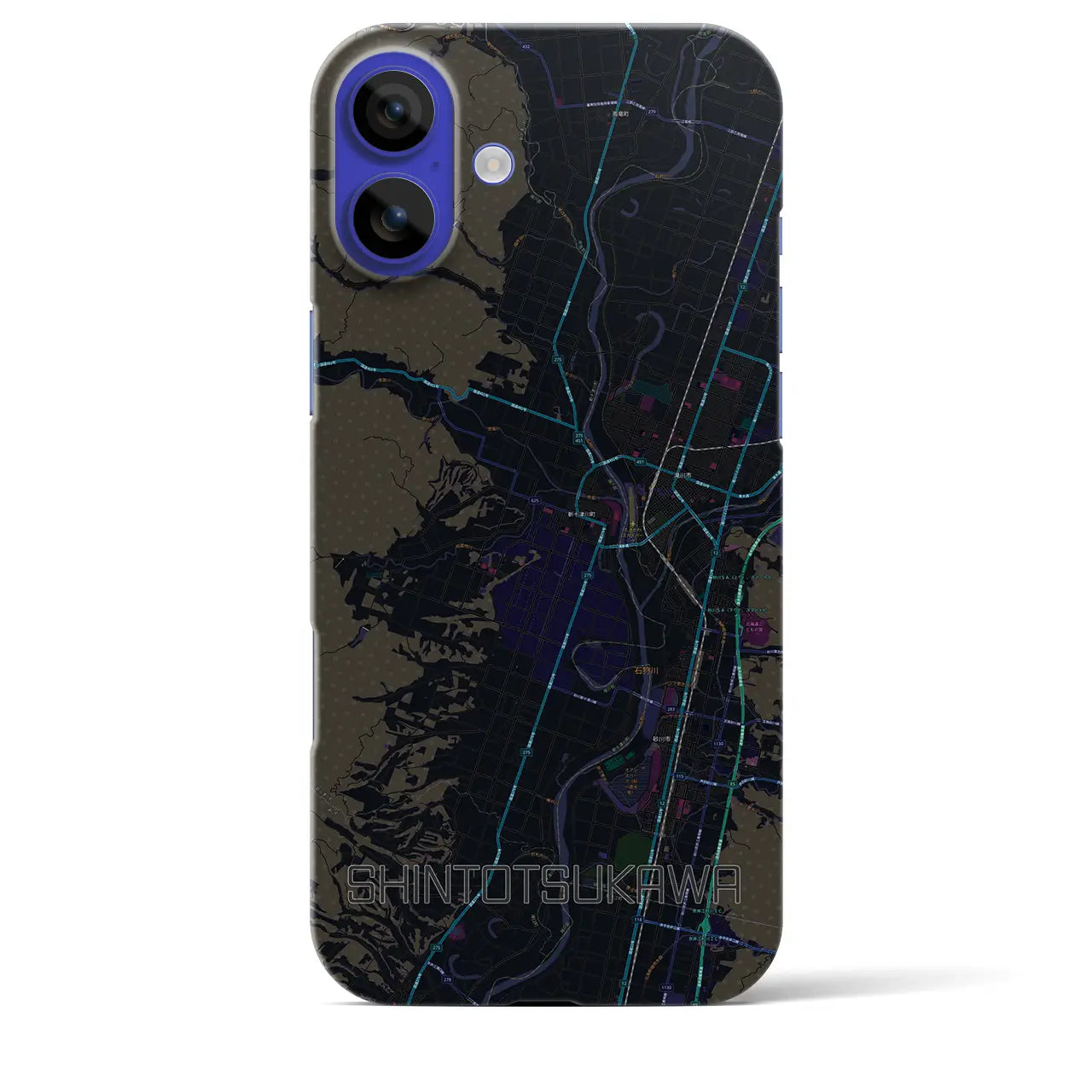 【新十津川(北海道)】地図柄iPhoneケース(バックカバータイプ)