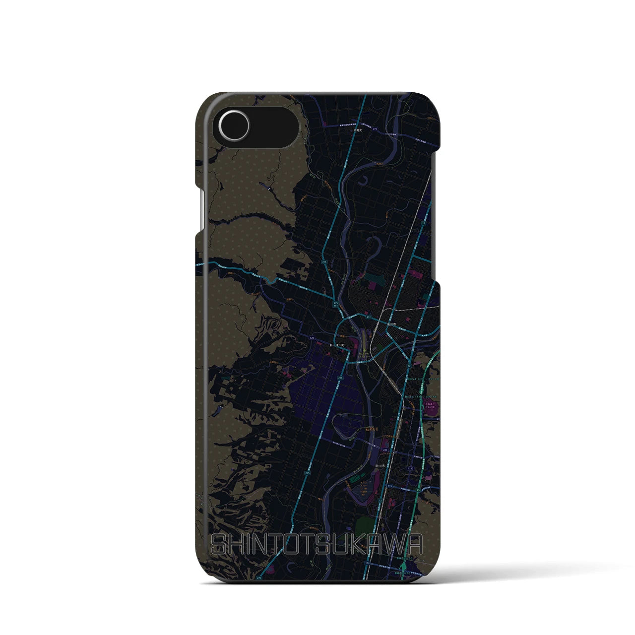 【新十津川(北海道)】地図柄iPhoneケース(バックカバータイプ)