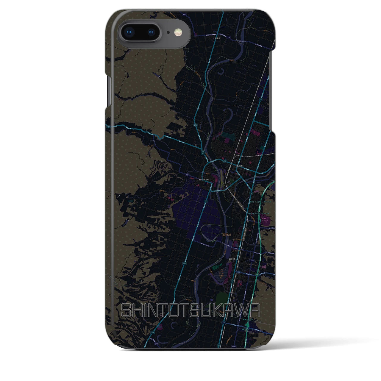 【新十津川(北海道)】地図柄iPhoneケース(バックカバータイプ)