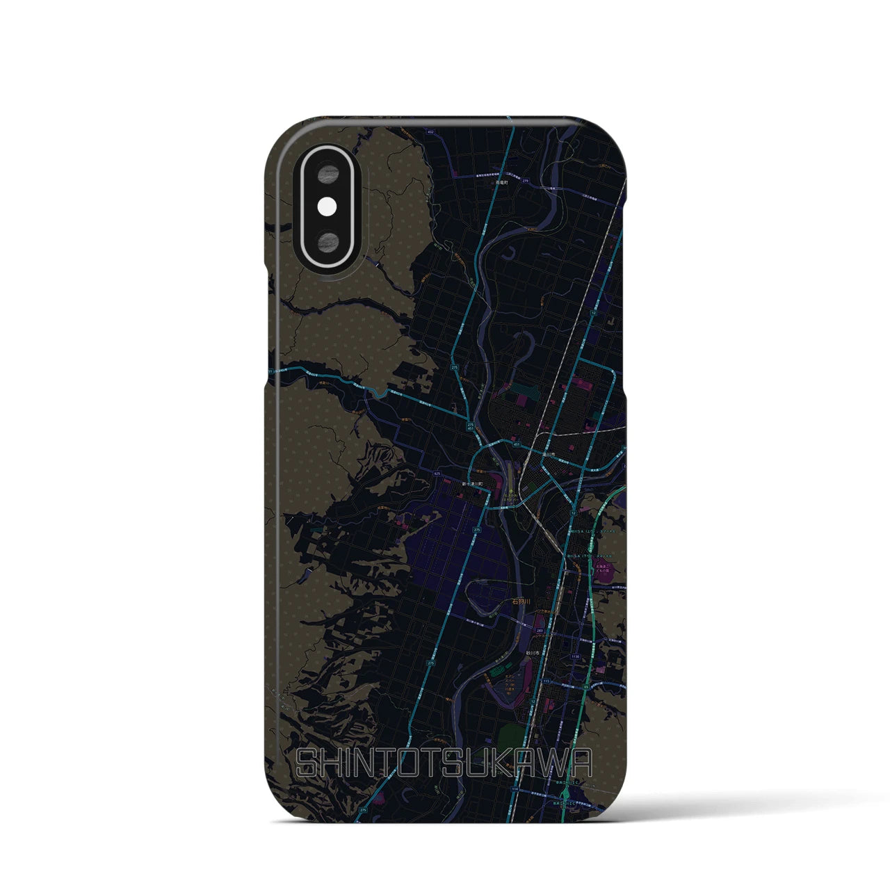 【新十津川(北海道)】地図柄iPhoneケース(バックカバータイプ)