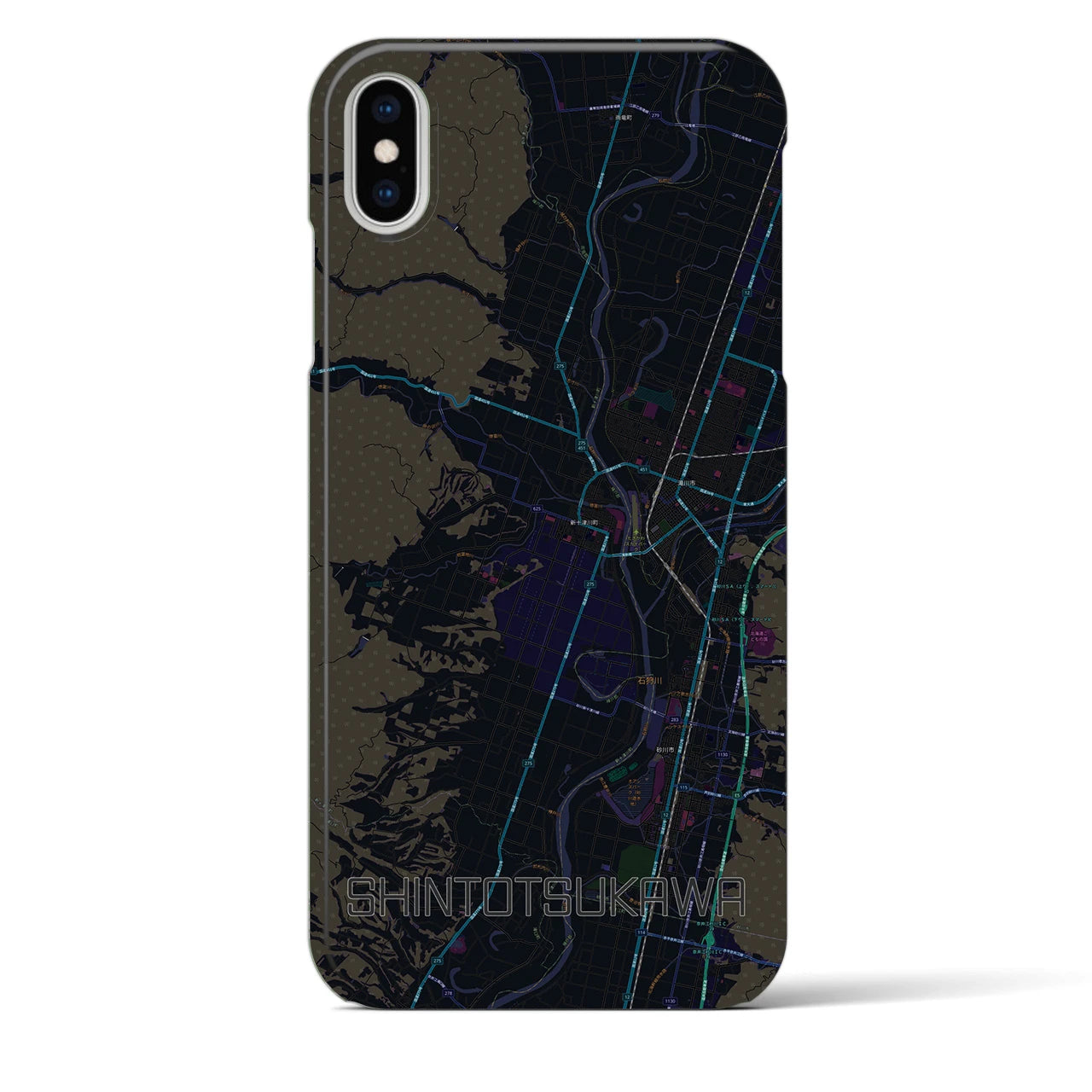 【新十津川(北海道)】地図柄iPhoneケース(バックカバータイプ)