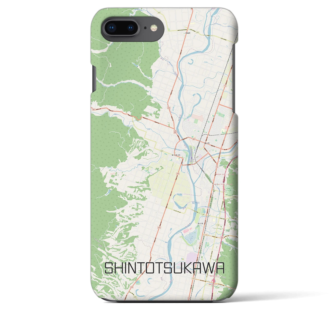 【新十津川(北海道)】地図柄iPhoneケース(バックカバータイプ)