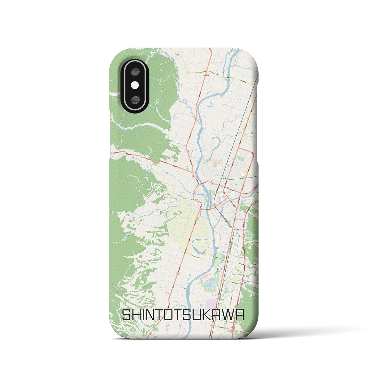 【新十津川(北海道)】地図柄iPhoneケース(バックカバータイプ)