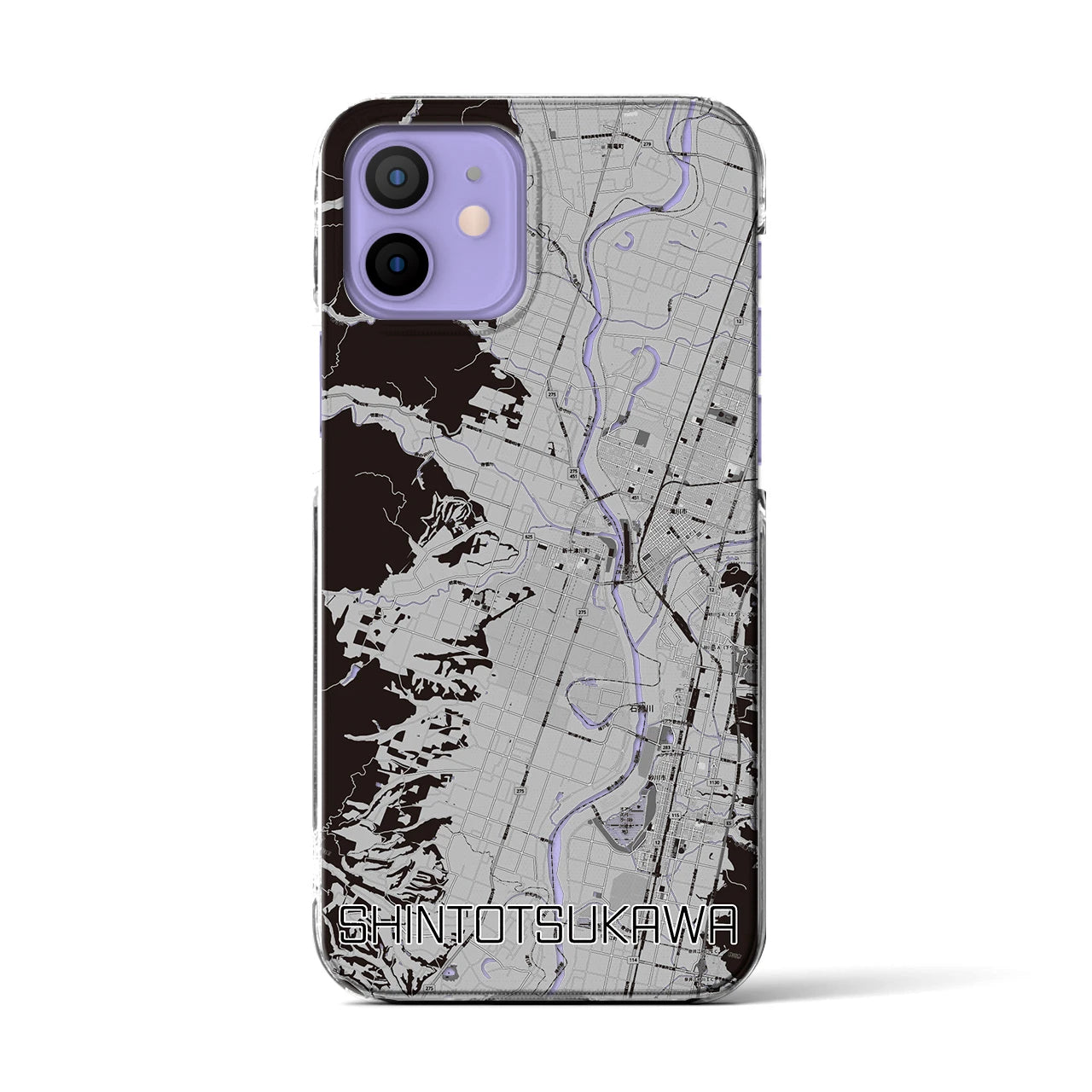 【新十津川(北海道)】地図柄iPhoneケース(クリアタイプ)