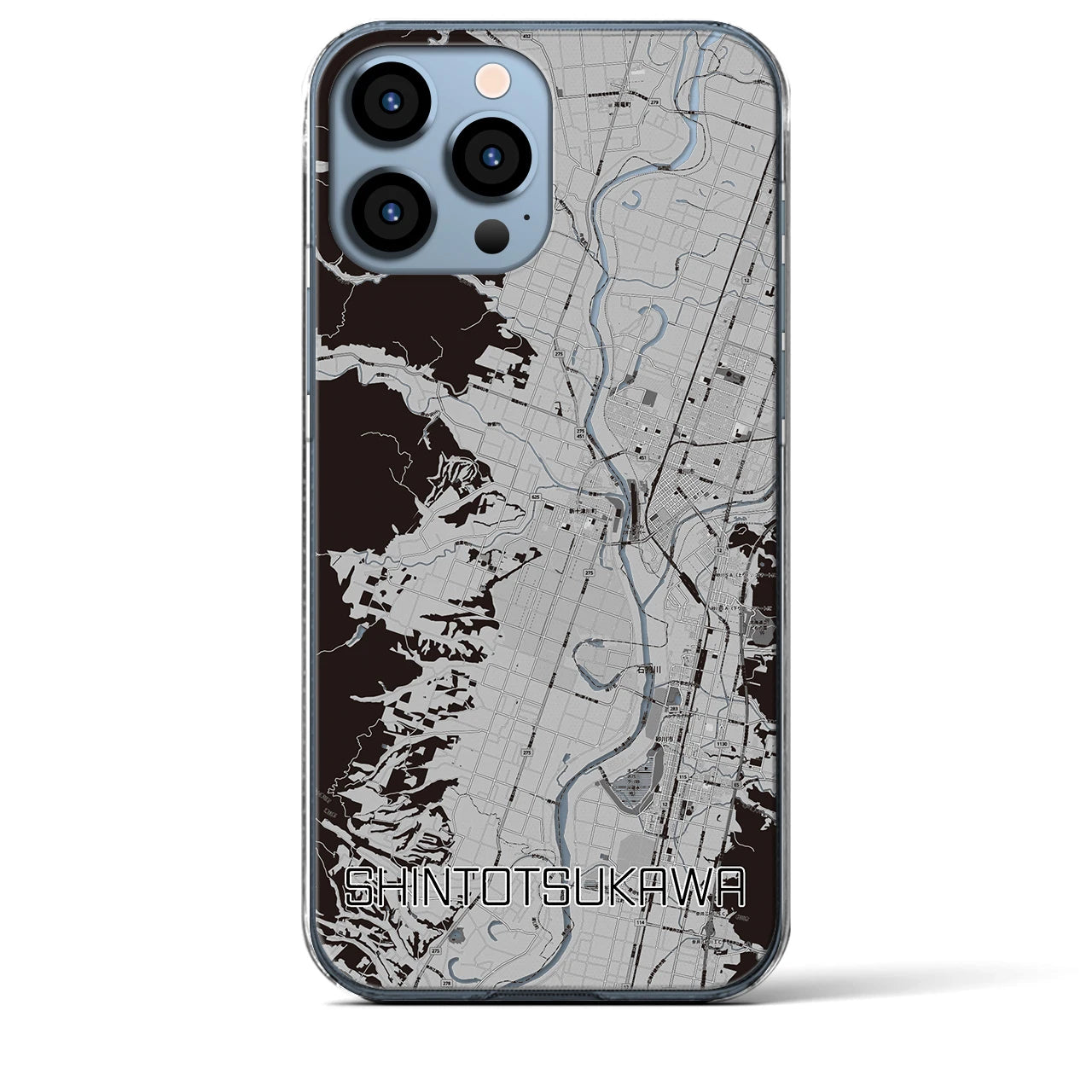 【新十津川(北海道)】地図柄iPhoneケース(クリアタイプ)