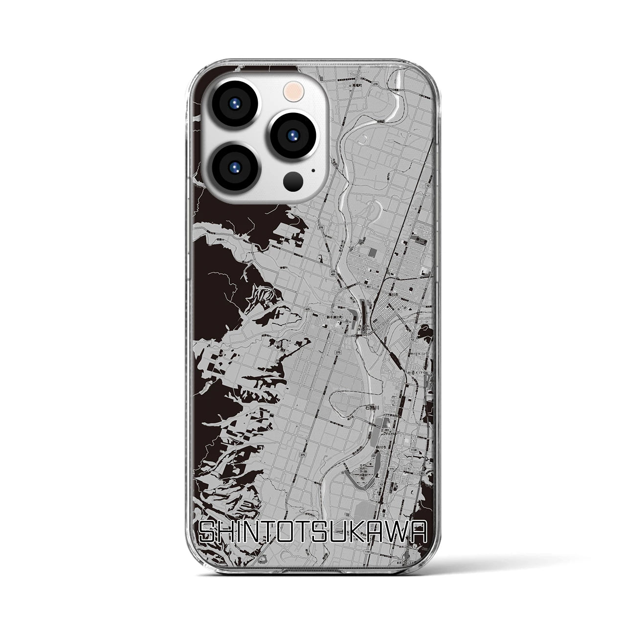 【新十津川(北海道)】地図柄iPhoneケース(クリアタイプ)