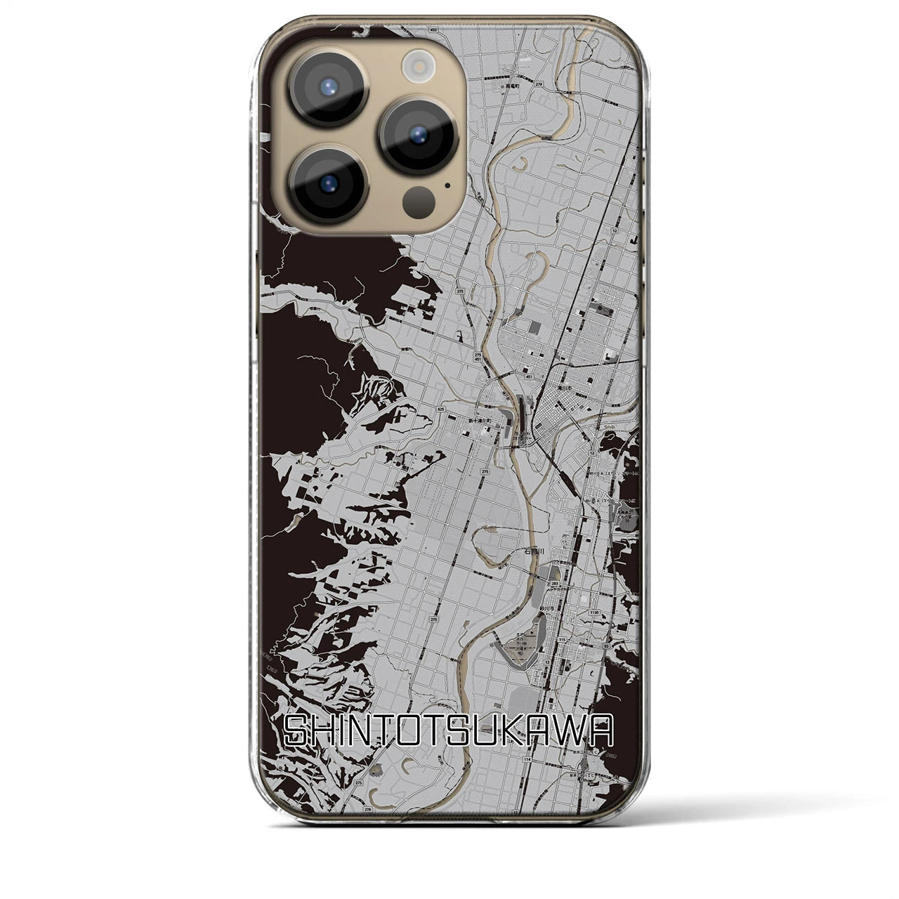 【新十津川(北海道)】地図柄iPhoneケース(クリアタイプ)