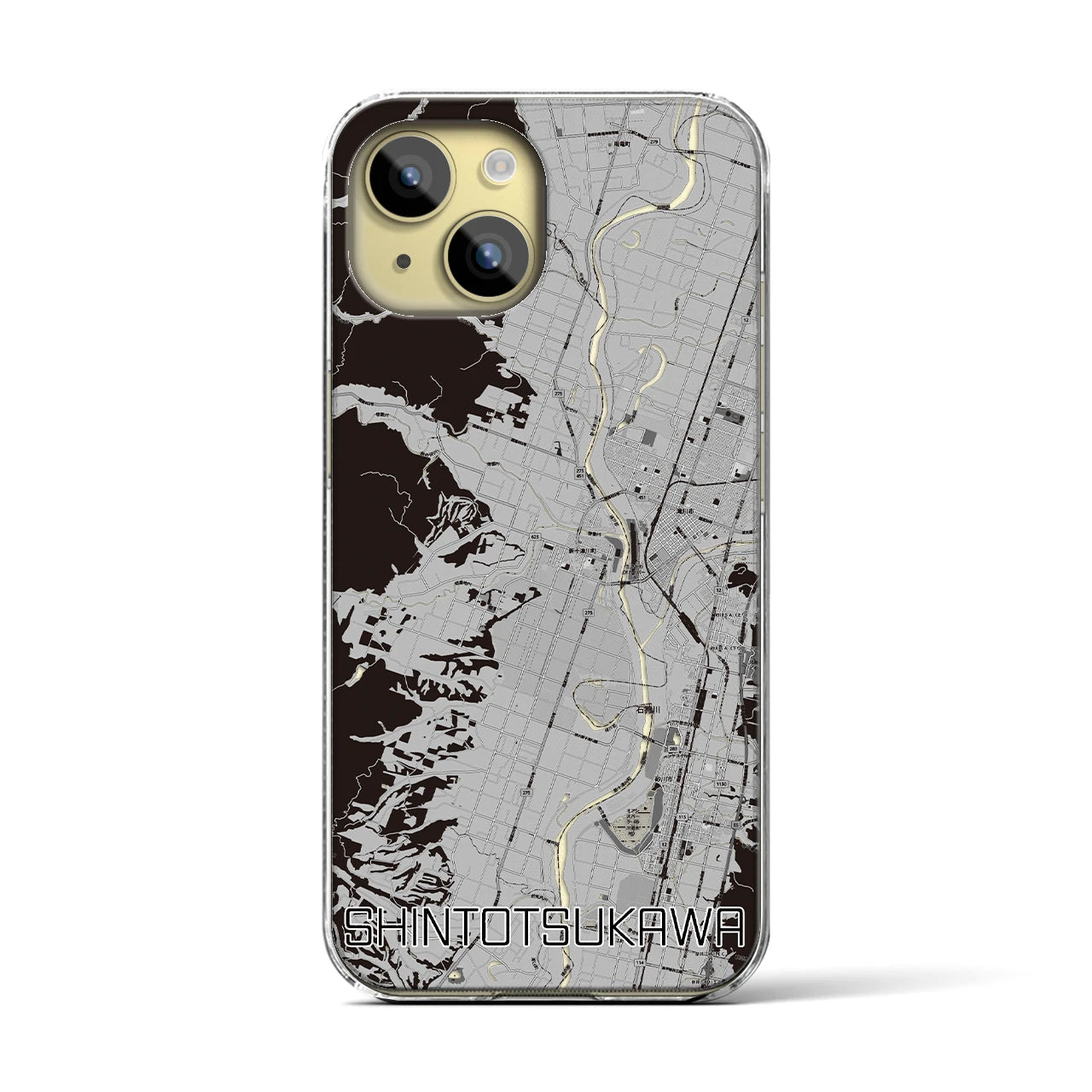 【新十津川(北海道)】地図柄iPhoneケース(クリアタイプ)