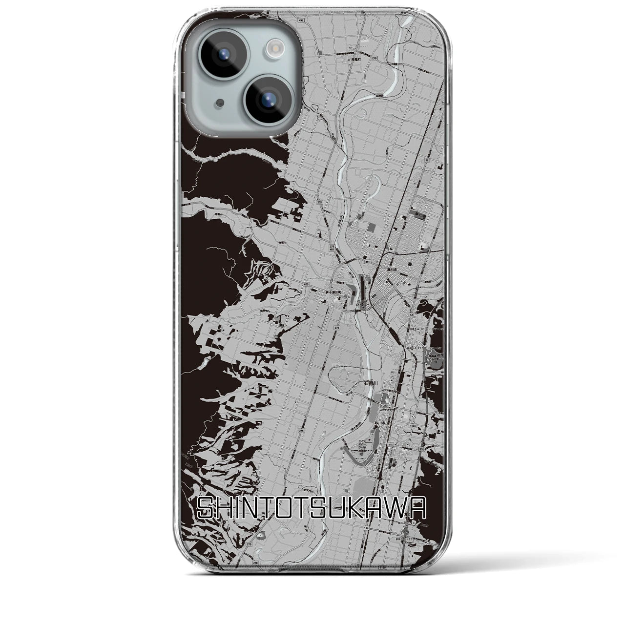 【新十津川(北海道)】地図柄iPhoneケース(クリアタイプ)