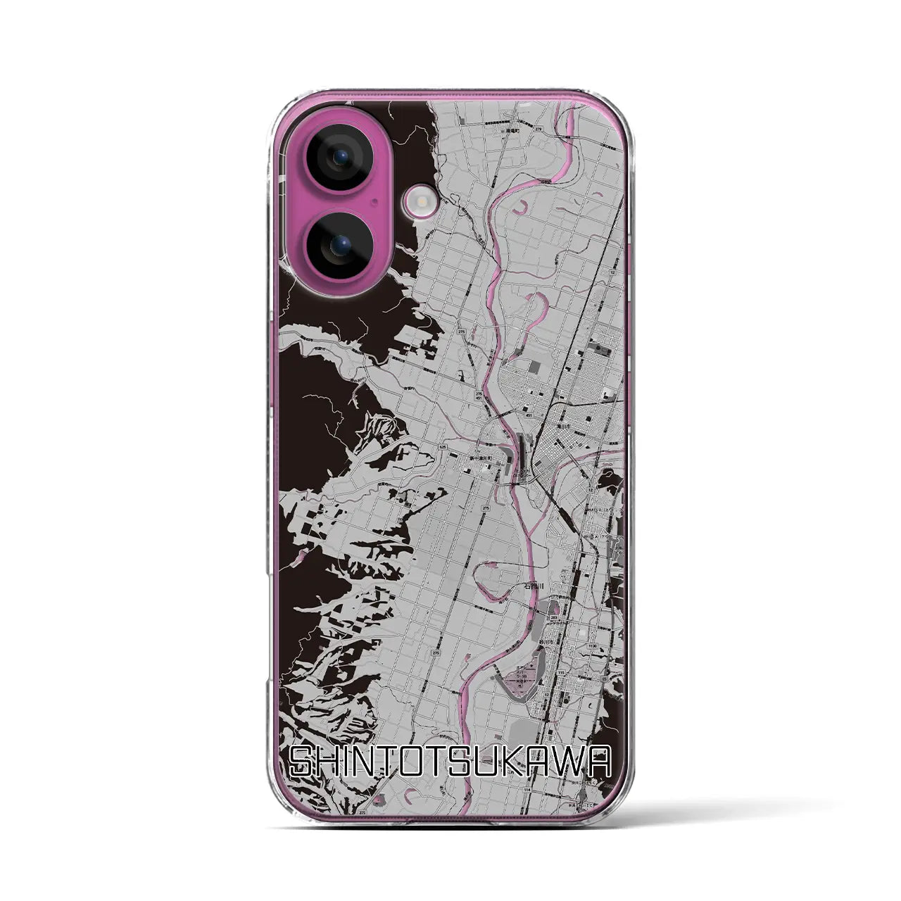 【新十津川(北海道)】地図柄iPhoneケース(クリアタイプ)