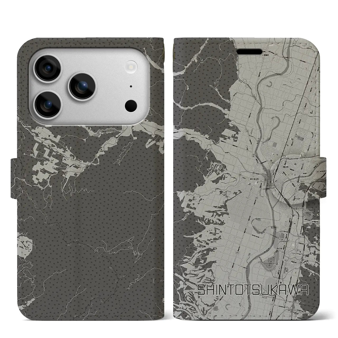 【新十津川(北海道)】地図柄iPhoneケース(手帳タイプ)
