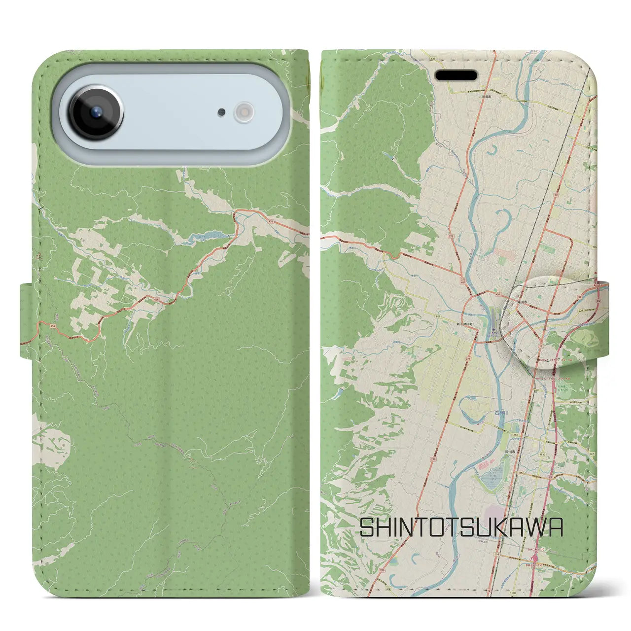 【新十津川(北海道)】地図柄iPhoneケース(手帳タイプ)