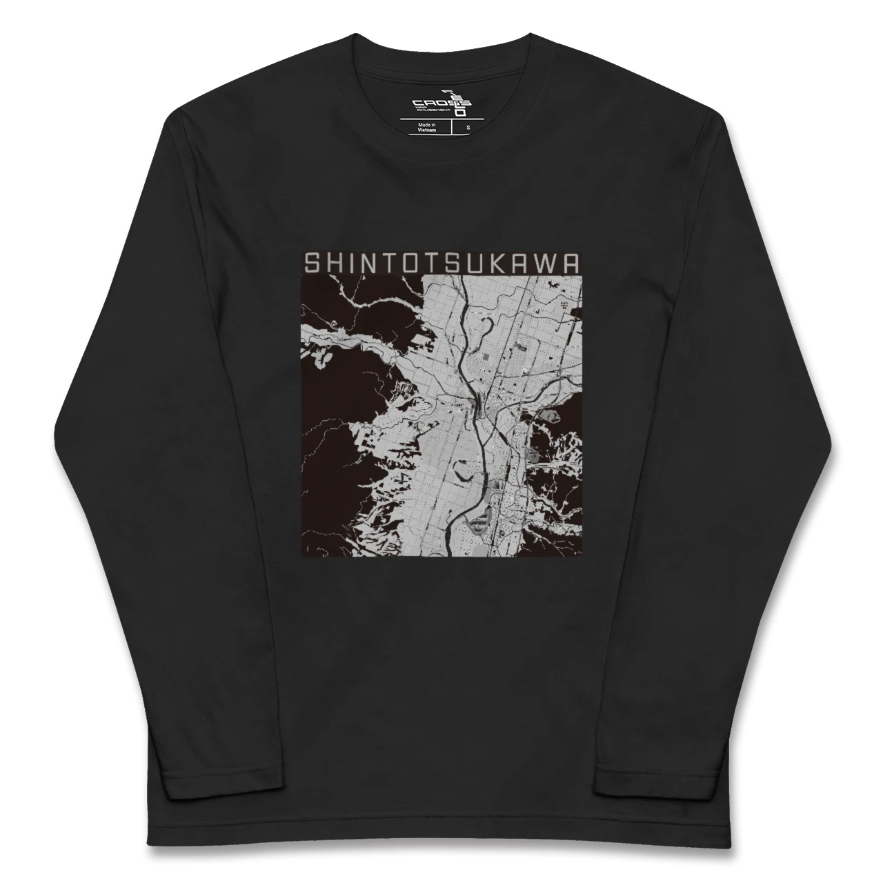 【新十津川(北海道)】地図柄ロングスリーブTシャツ