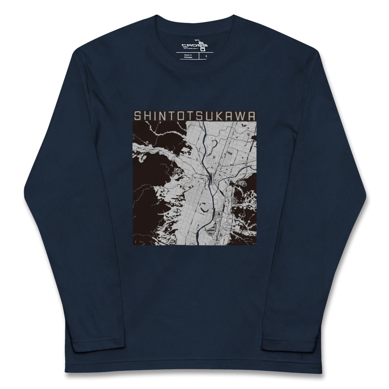 【新十津川(北海道)】地図柄ロングスリーブTシャツ