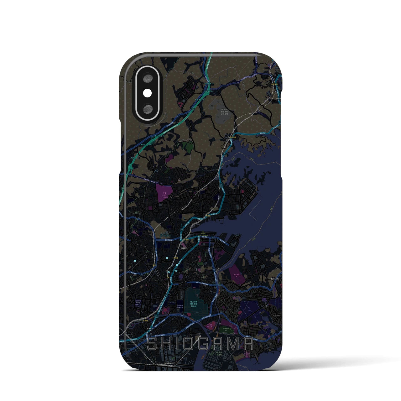 【塩竈(宮城県)】地図柄iPhoneケース(バックカバータイプ)