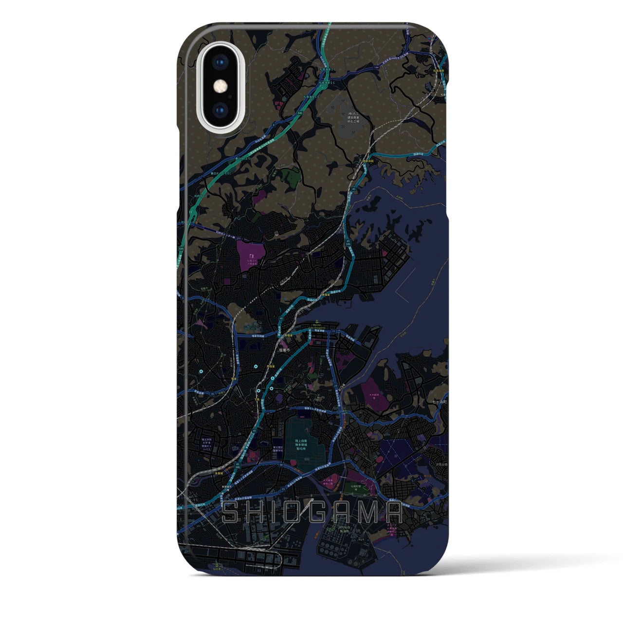 【塩竈(宮城県)】地図柄iPhoneケース(バックカバータイプ)