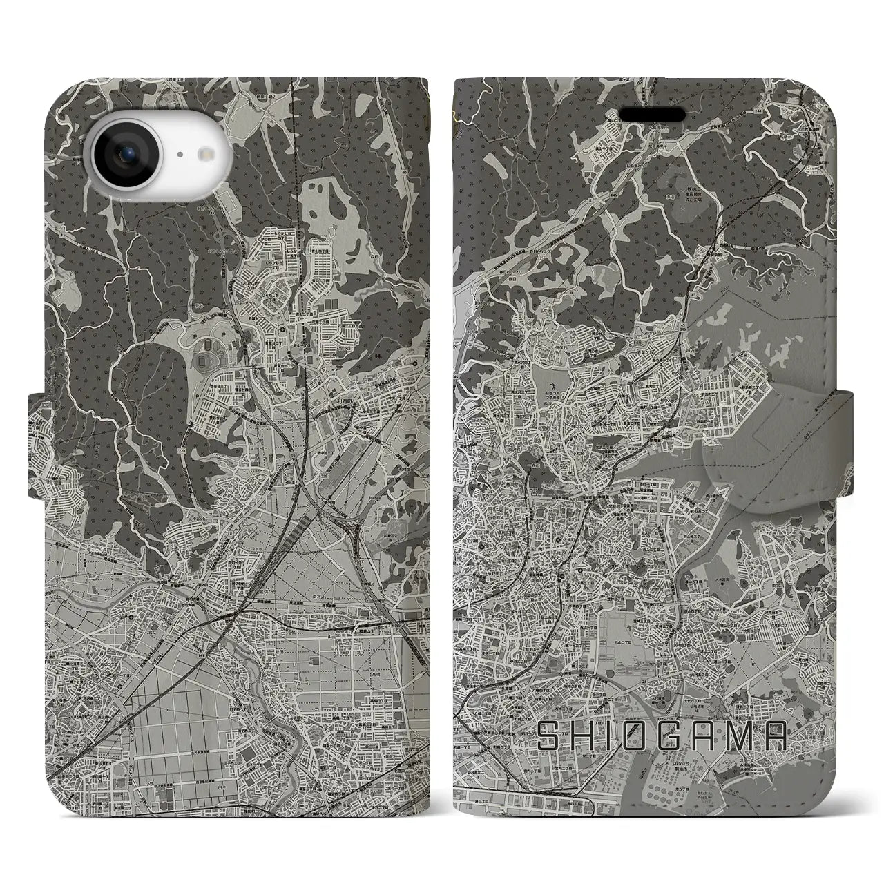 【塩竈(宮城県)】地図柄iPhoneケース(手帳タイプ)