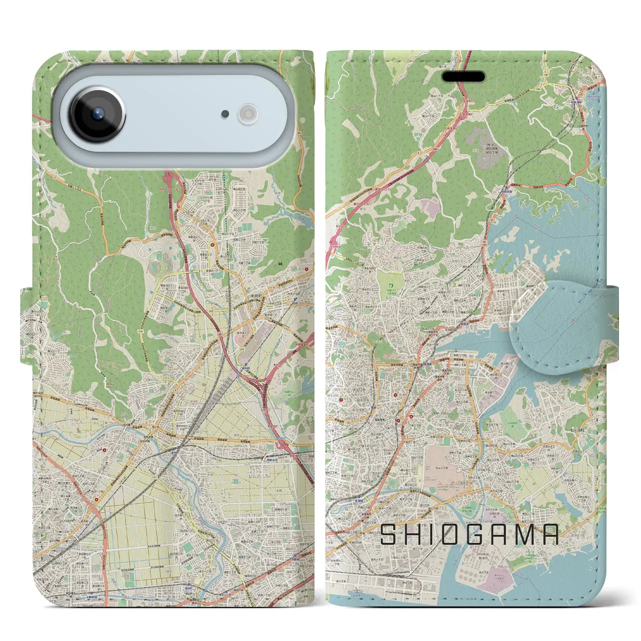 【塩竈(宮城県)】地図柄iPhoneケース(手帳タイプ)