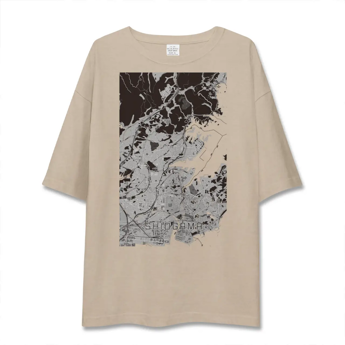 【塩竈(宮城県)】地図柄ビッグシルエットTシャツ