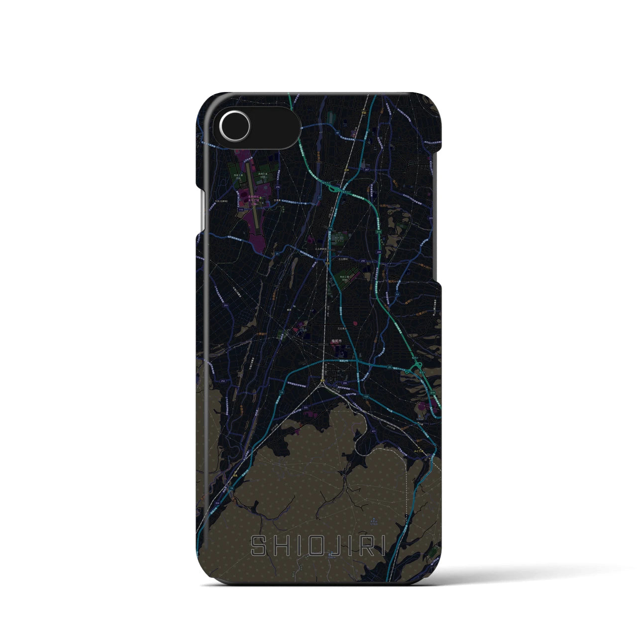 【塩尻(長野県)】地図柄iPhoneケース(バックカバータイプ)