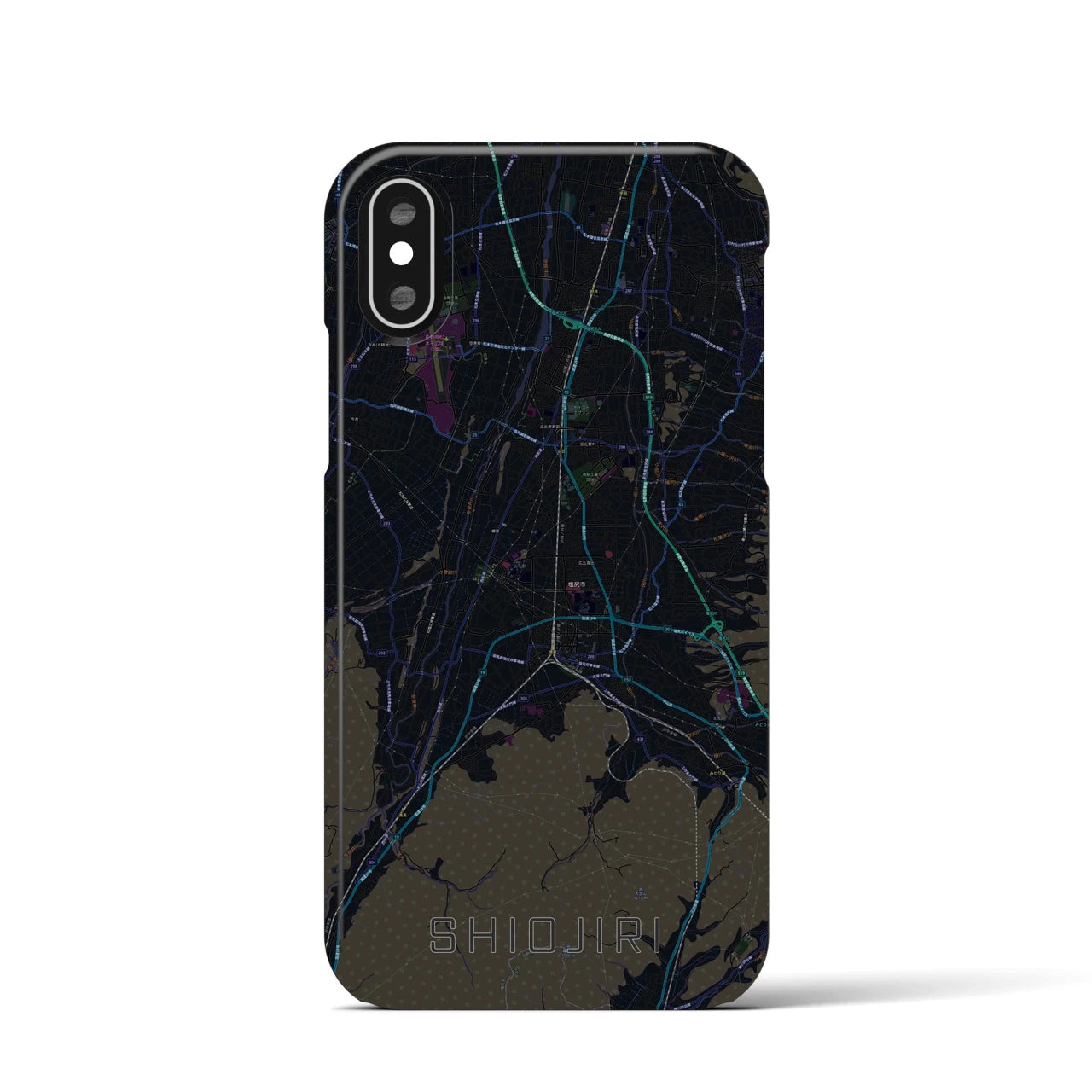 【塩尻(長野県)】地図柄iPhoneケース(バックカバータイプ)