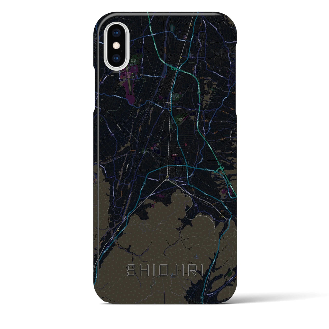 【塩尻(長野県)】地図柄iPhoneケース(バックカバータイプ)