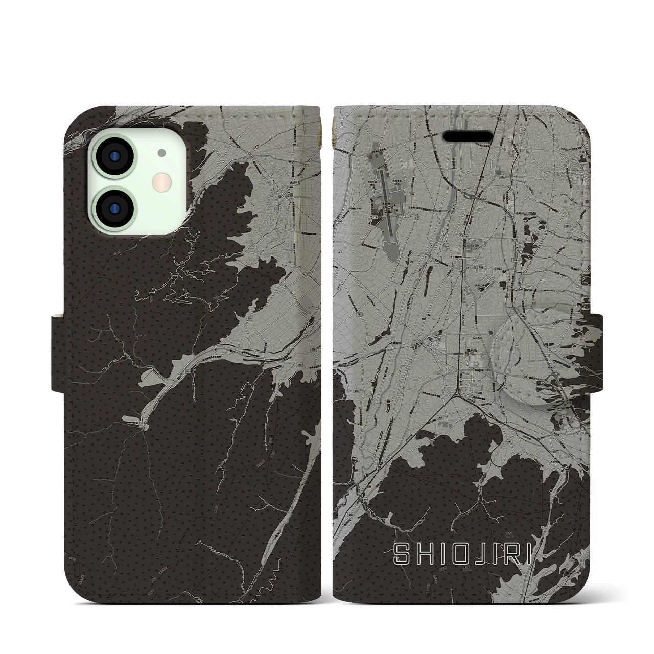 【塩尻(長野県)】地図柄iPhoneケース(手帳タイプ)