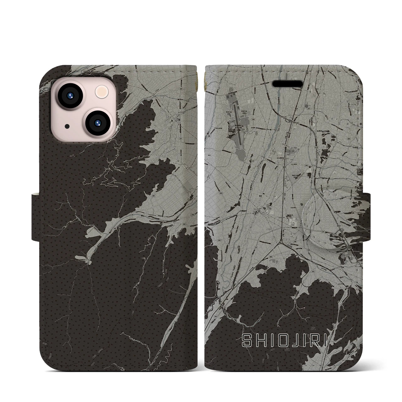 【塩尻(長野県)】地図柄iPhoneケース(手帳タイプ)