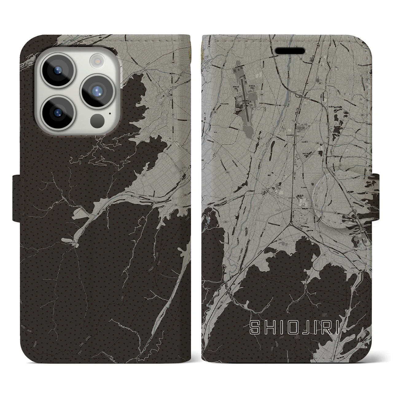 【塩尻(長野県)】地図柄iPhoneケース(手帳タイプ)