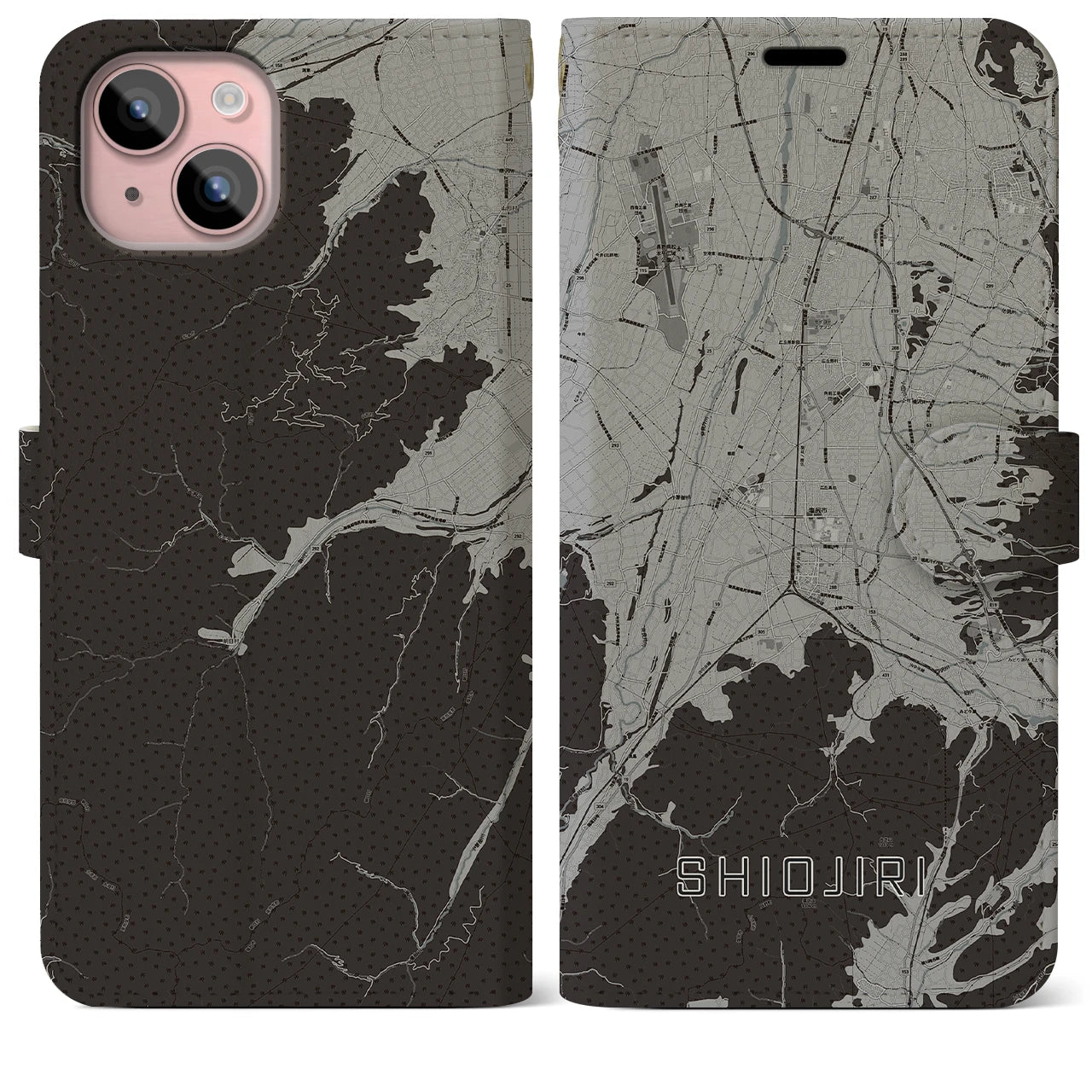 【塩尻(長野県)】地図柄iPhoneケース(手帳タイプ)