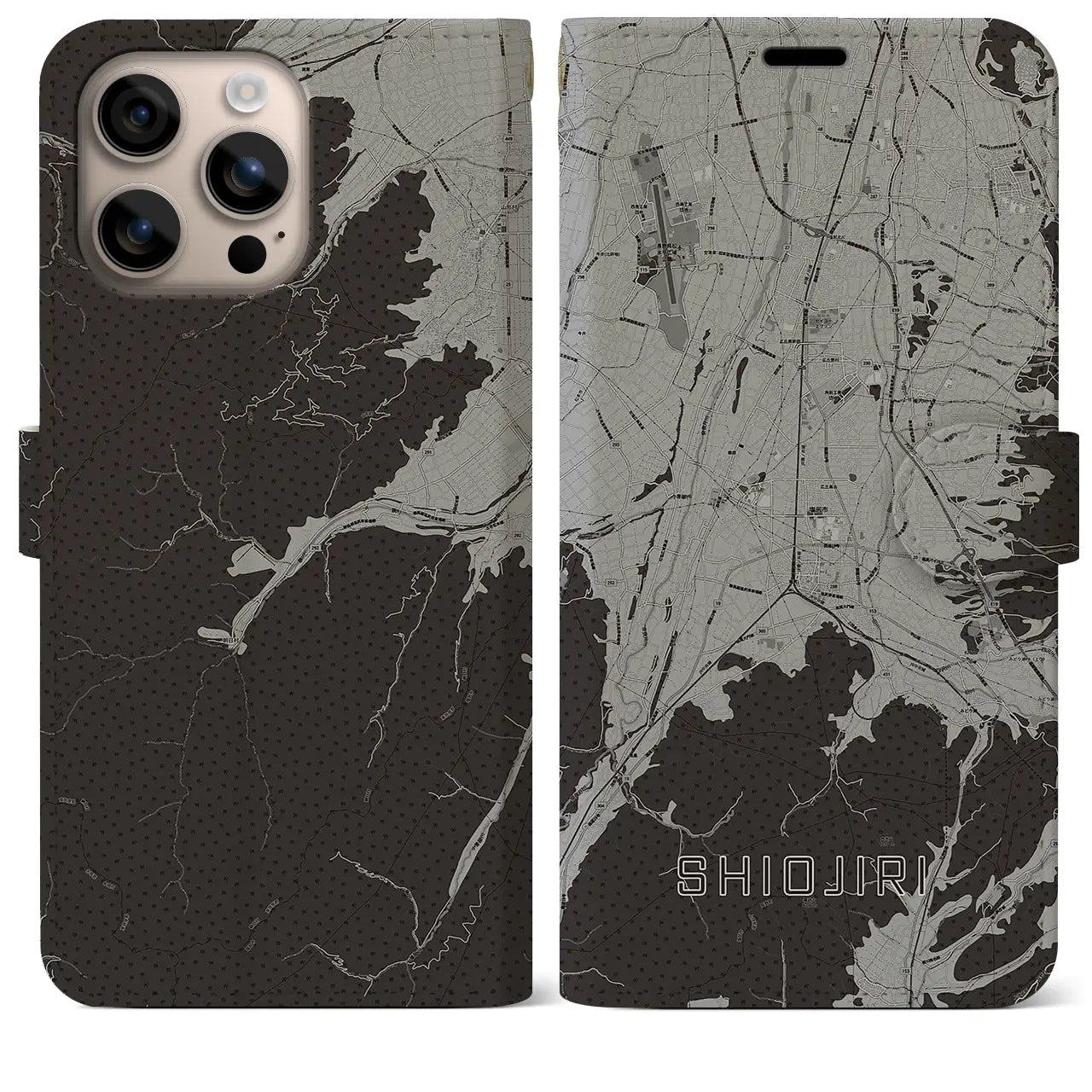 【塩尻(長野県)】地図柄iPhoneケース(手帳タイプ)